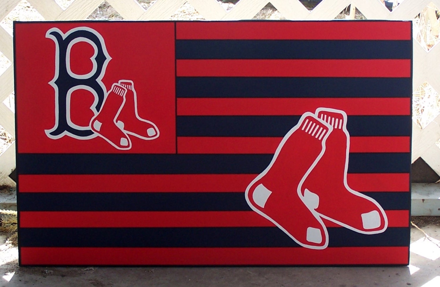 Boston Red Sox Flag NATION Flag Wood Decor Sign by duranduran2946