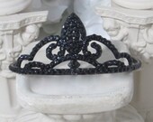 Party Hair Accessories - Black Crown - Black Wedding - Bachelorette Party Accessories - Toddler Hair Accessories - Childs Tiara - Girls Gift Party Hair Accessories - Black Crown - Black Wedding - Bachelorette Party Accessories - Toddler Hair Accessories - Childs Tiara - Girls Gift