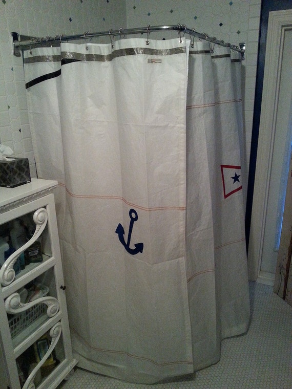 Sailcloth Shower Curtains made from real recycled by BoathouseBags