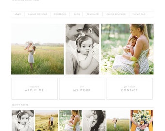 wordpress theme - everett mae - mobile responsive wordpress template with custom homepage and portfolio - INSTANT DOWNLOAD