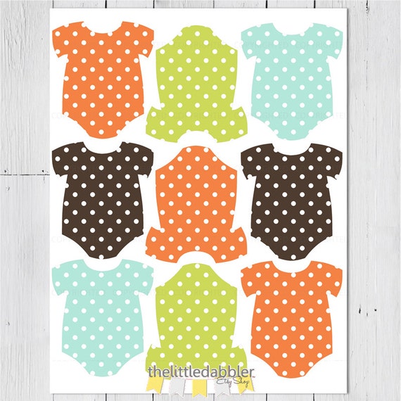 Printable Baby One-Piece Onesie Tags PDF by thelittledabbler