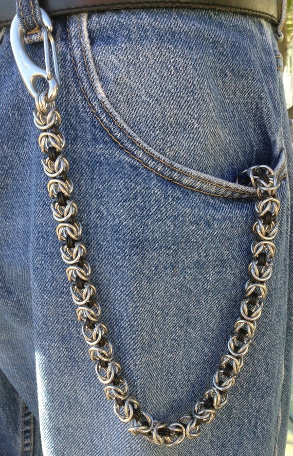 Wallet Chain / Key Chain Chainmaille Byzantine Weave Two-Tone