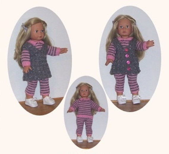PDF 18 inch doll knitting pattern fits Our Generation