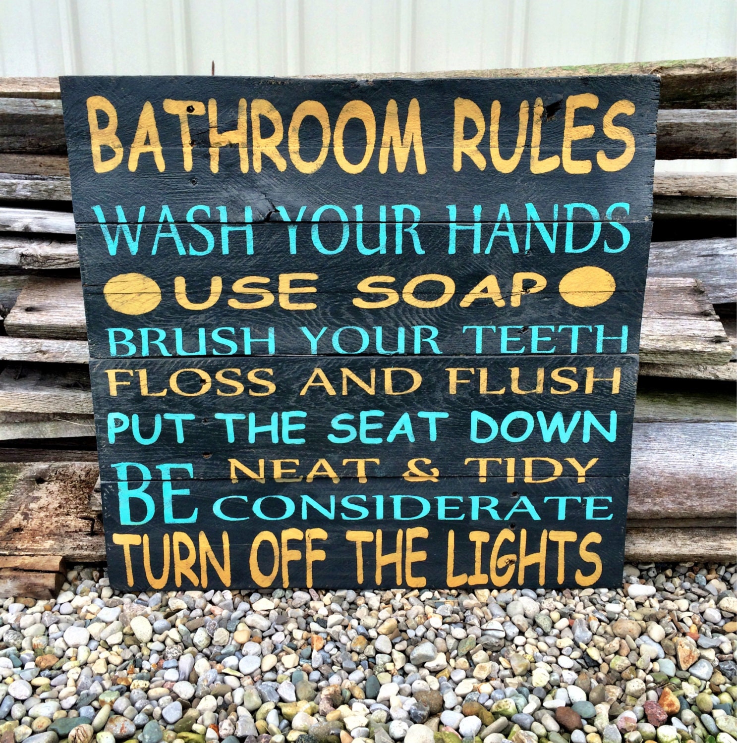 Bathroom Decor Bathroom Rules Bathroom Sign by CharmingWillows