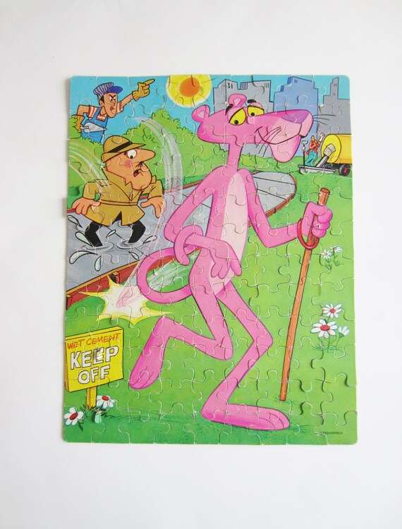 Vintage 1978 Pink Panther Jigsaw Puzzle by BasilandWrenVintage