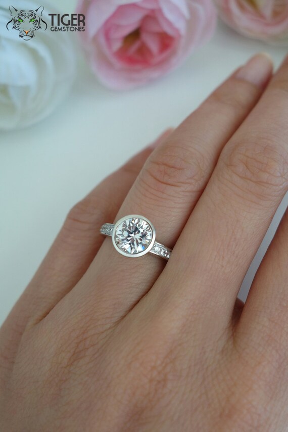 bezel engagement wedding ring