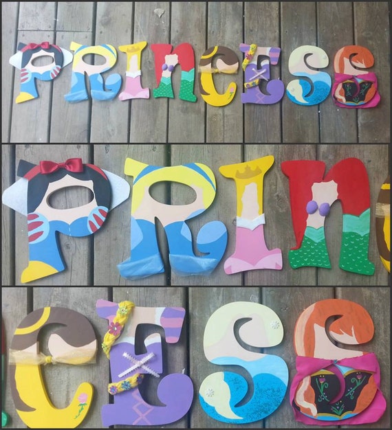 Hand Painted Letters Princess Letters Princess Wall Letters