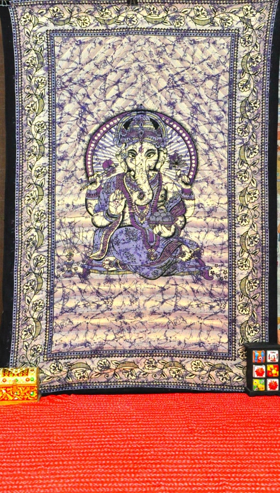 Ganesh Tapestry Cotton Ganesha Bed Cover Hippie by ...