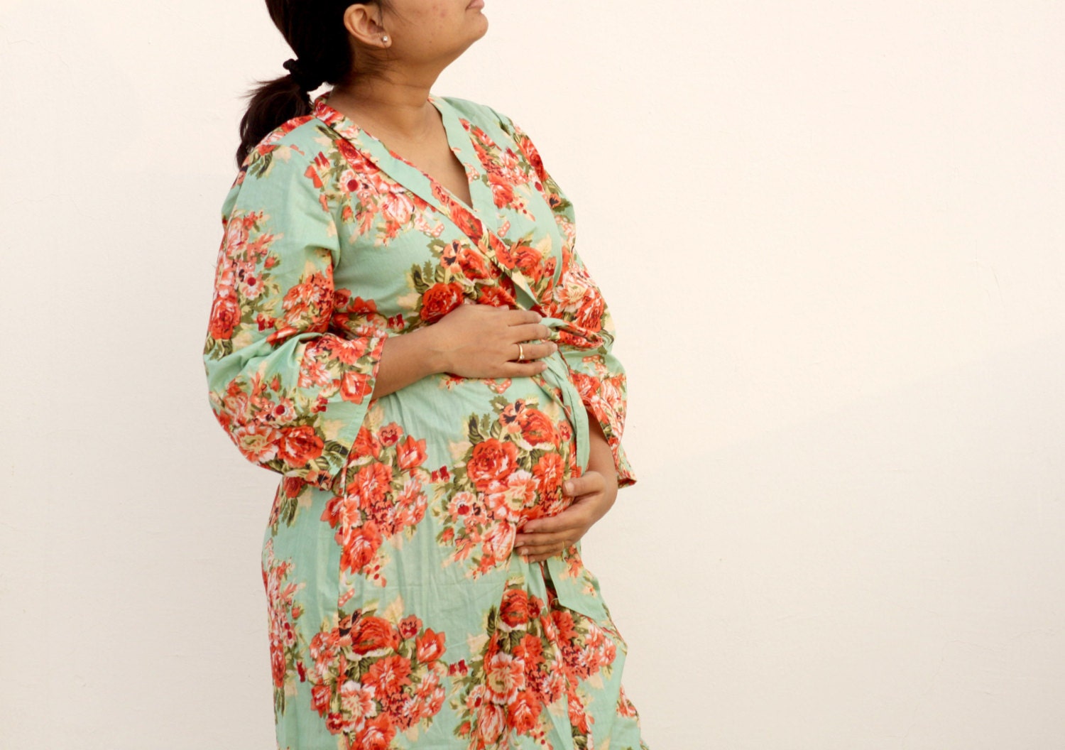 floral maternity robe