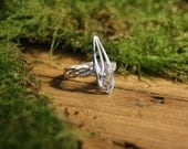 Silver ring. Handmade Celtic ring. Sterling silver. Elvish Ring.  Rustic silver jewellery. Celtic ring.