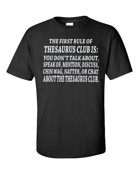 Items similar to THESAURUS CLUB TShirt Funny Witty Gift English
