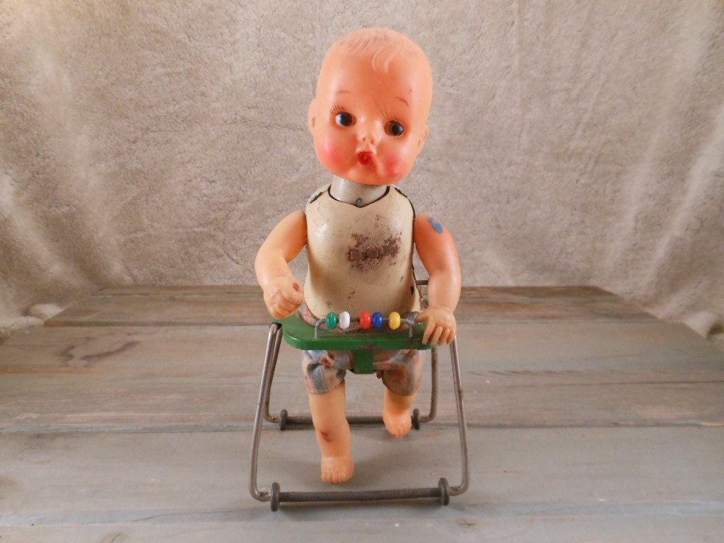 Vintage Wind Up Walking Doll 1950's Made In Japan