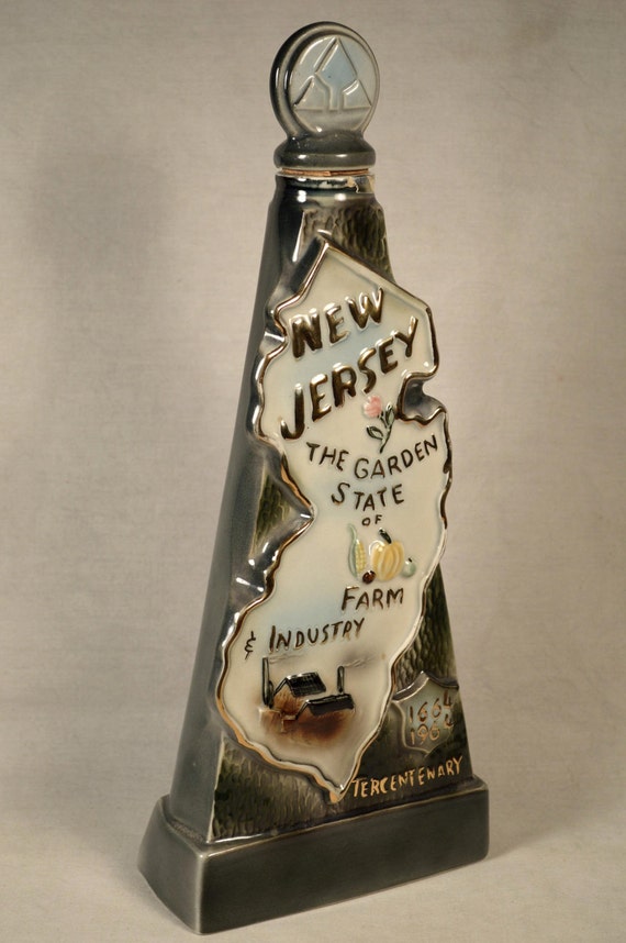 New Jersey Jim Beam Decanter Liquor Ceramic by BarwareBreweriana