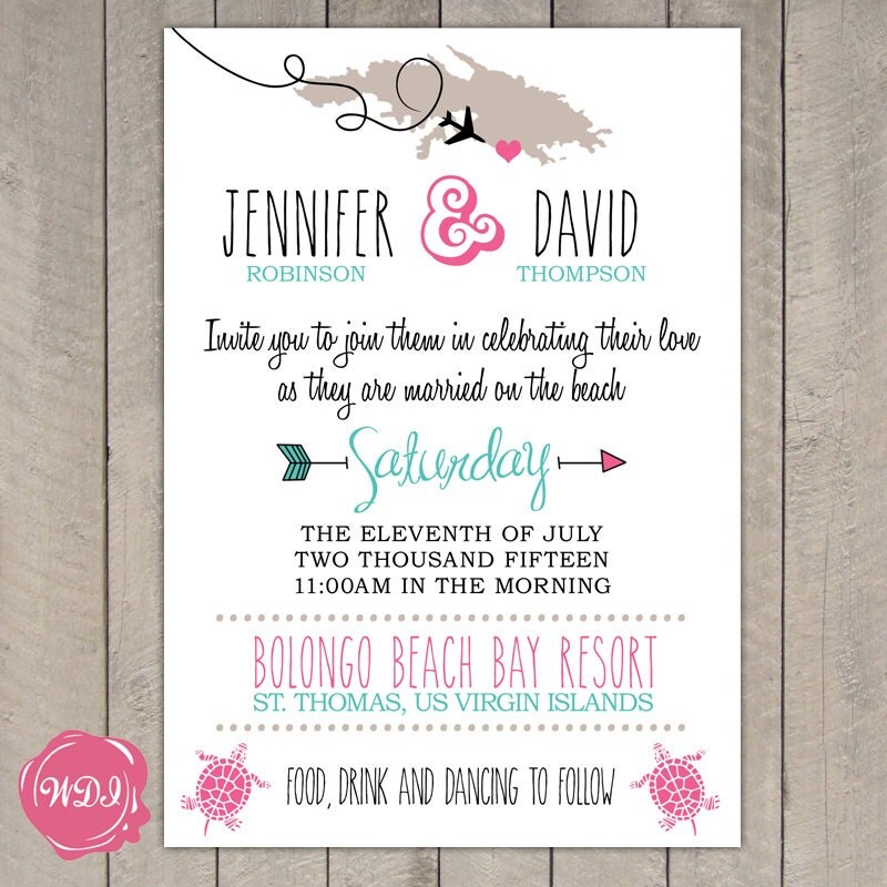 Island Themed Wedding Invitations 10