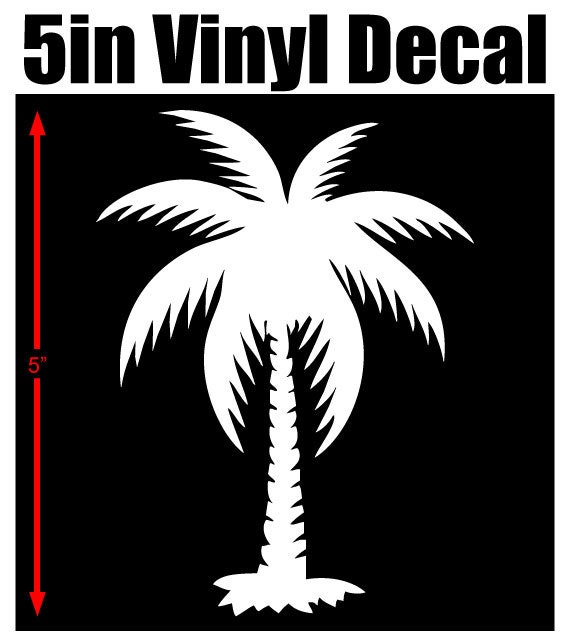 PALM TREE 5 Vinyl Window Decal Available in by Skingraf on Etsy
