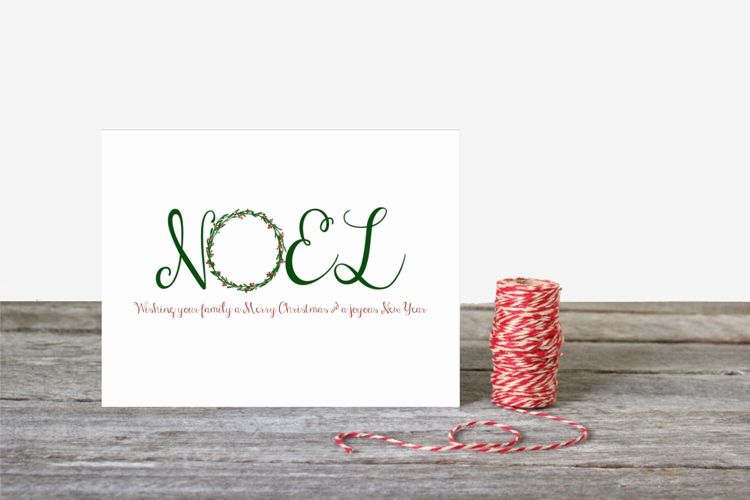 Printable Christmas Card | Hand Drawn Card | Noel Card | Happy New Year | Christmas Wreath | Merry Christmas | Holiday Card | Seasonal Card