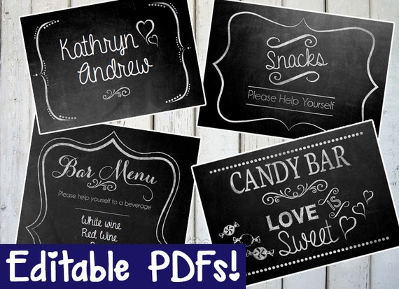 Wedding Chalkboard Sign EDITABLE DIY PRINTABLE Instant