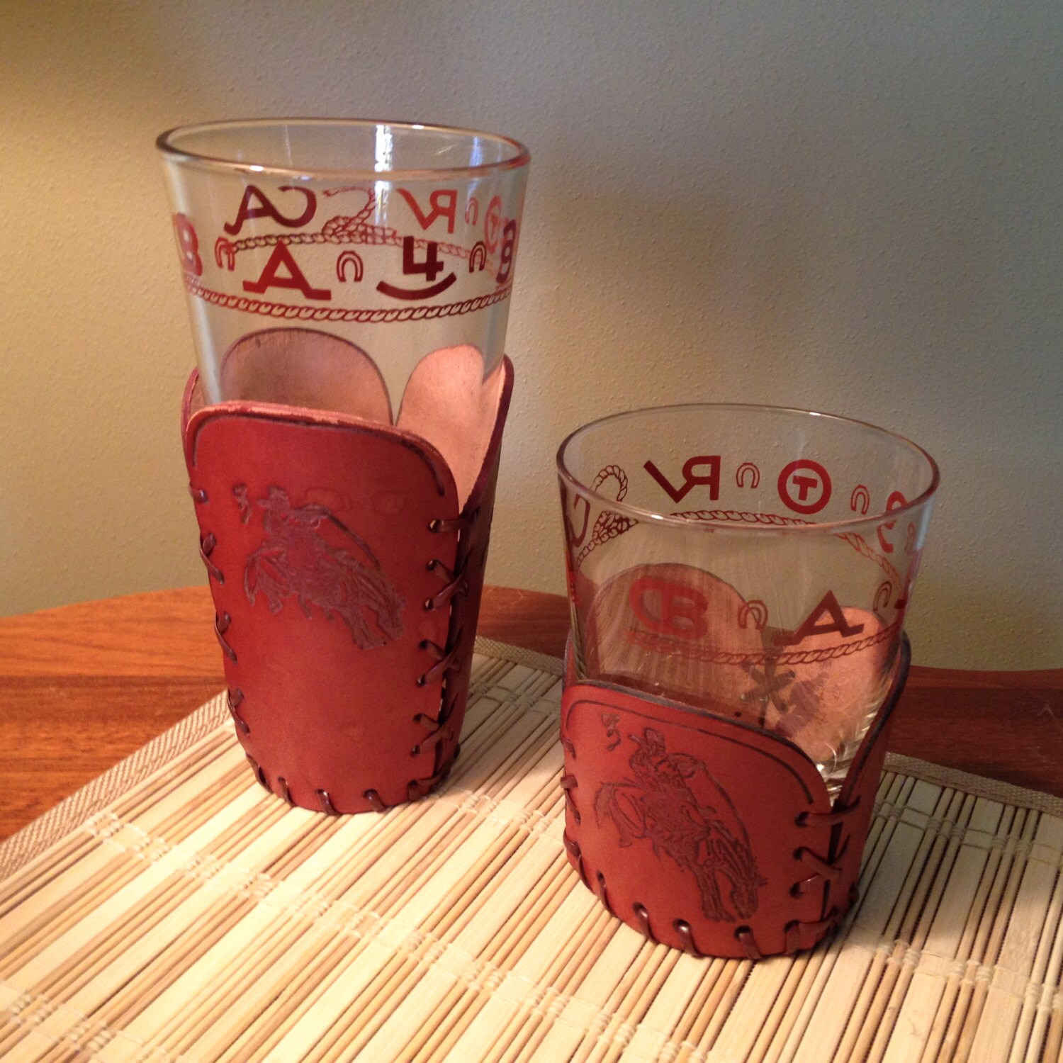 vintage western drinking glasses