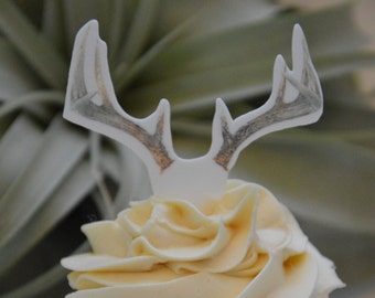 24 Deer Antler Cupcake Topper (Edible)