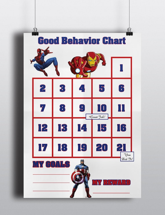 Avengers Good Behavior Sticker Chart