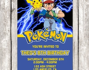 Pokemon Invitation - Pokemon Birthday Party - DIY Printable