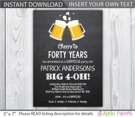 Fortieth Birthday Invitations 1