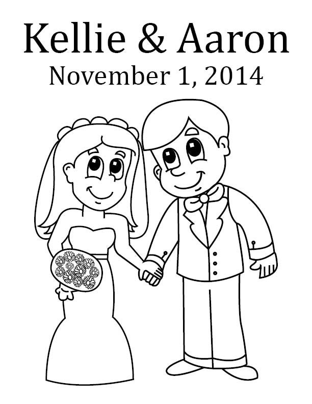 Bride and Groom Custom Coloring Page