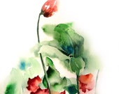 Abstract Flowers Watercolor Painting Art Print, Abstract Nature Pink Green Floral Wall Art, Modern Art, Watercolour Art Abstract Flowers Watercolor Painting Art Print, Abstract Nature Pink Green Floral Wall Art, Modern Art, Watercolour Art