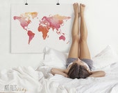 World map art print, Watercolor world map 14x11", Printable Wall Art, Watercolor poster, digital typography poster print. INSTANT DOWNLOAD. World map art print, Watercolor world map 14x11", Printable Wall Art, Watercolor poster, digital typography poster print. INSTANT DOWNLOAD.