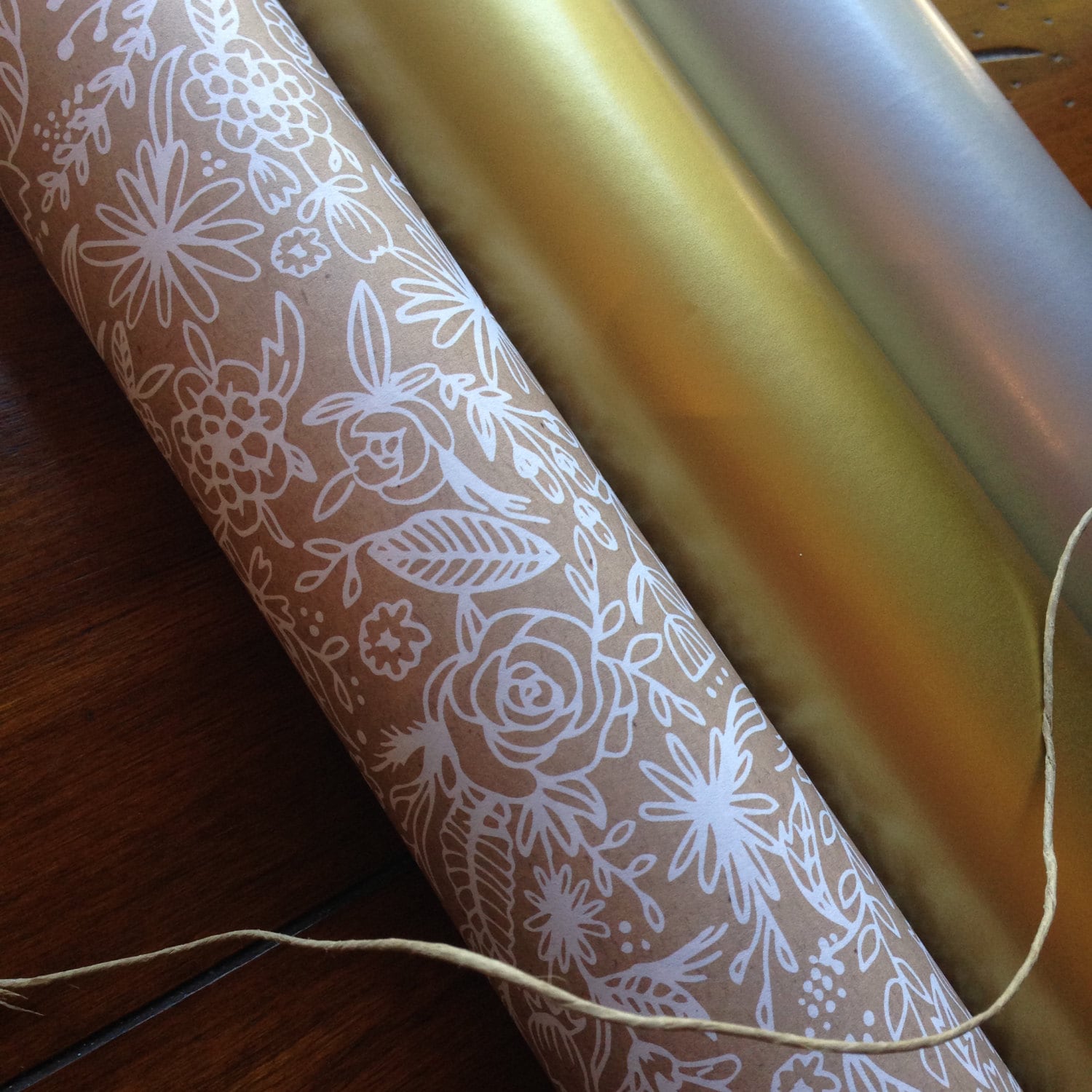 Metallic Gold Wrapping Paper 1 Roll. Fine gift by DandelionPaper