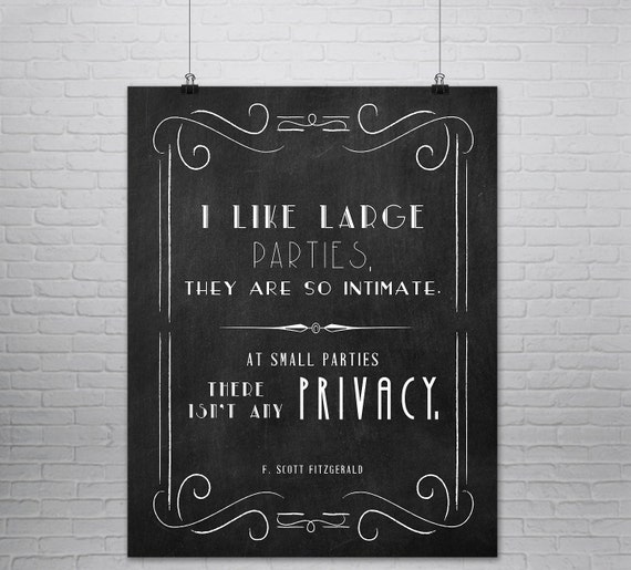 F. Scott Fitzgerald Quote Great Gatsby F by MondayMoonDesign