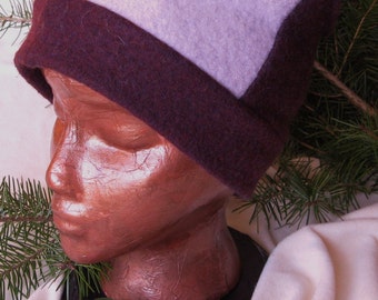 Felted wool hat from gently used 100% wool sweaters