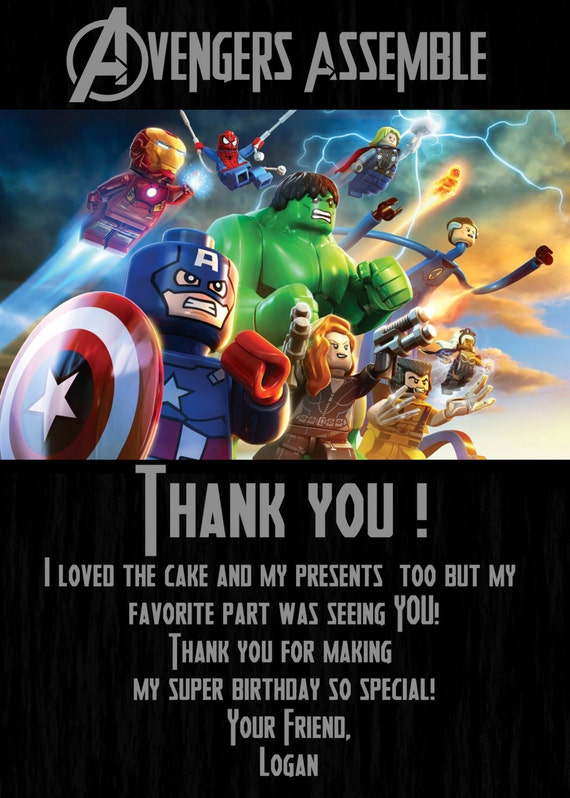 Marvel Avengers Superhero Birthday Thank You by LCMomCreations
