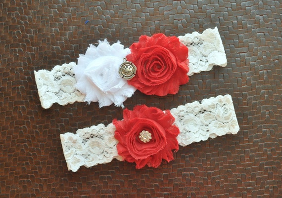 Firefighter Wedding Garter Set Fire Department Bridal Garter Firefighter Wedding Garter Set Fire Department Bridal Garter