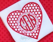 Monogram Heart Digital Applique Design - Valentine's Day - Machine Embroidery - Valentine