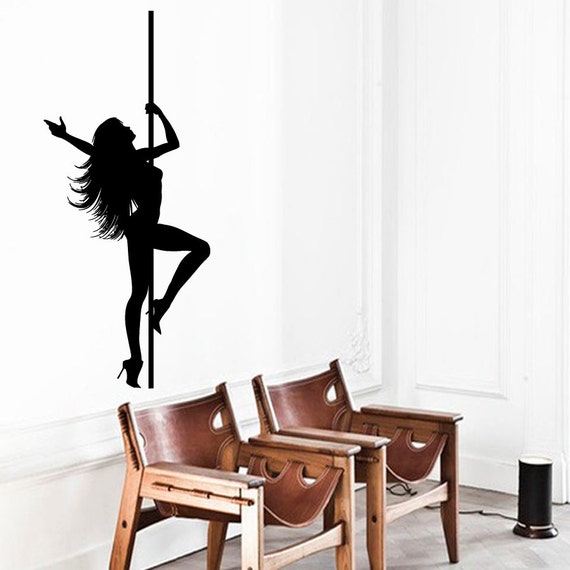 Striptease Wall Decals Girl Pole Dancer By Decalmyhappyshop