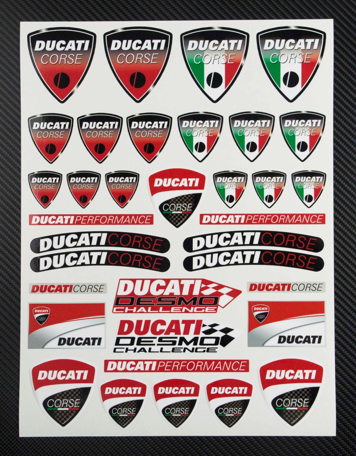 Ducati Corse decal sheet motorbike fairing stickers set racing