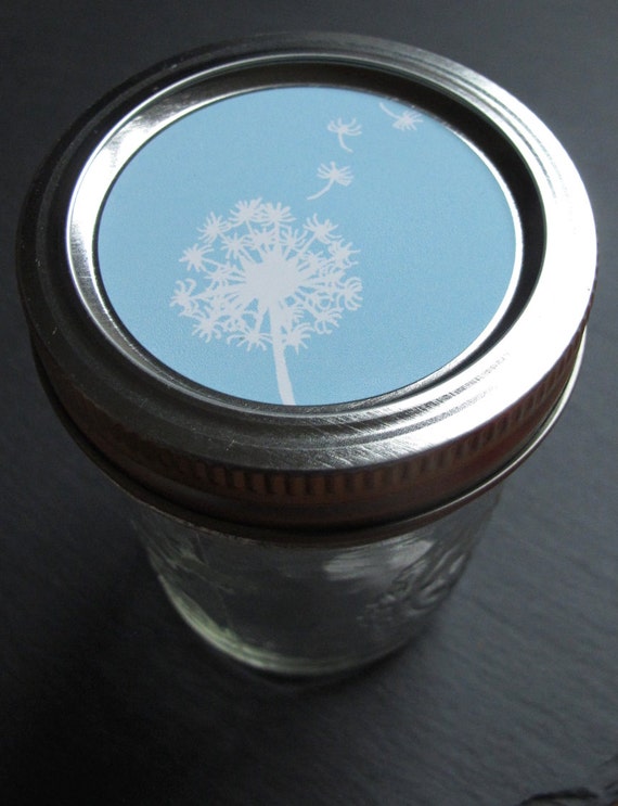 Dandelion Top. Narrow mouth Mason Jar lid. A by MasonIllustrations