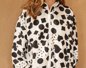 90s SILK bomber versace style slouchy BAROQUE print jacket