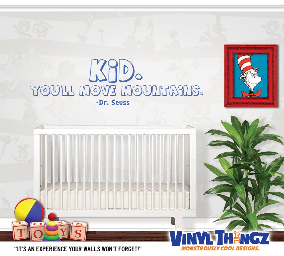 Dr Seuss Nursery Wall Decal Kid You'll Move by VinylThingzWalls