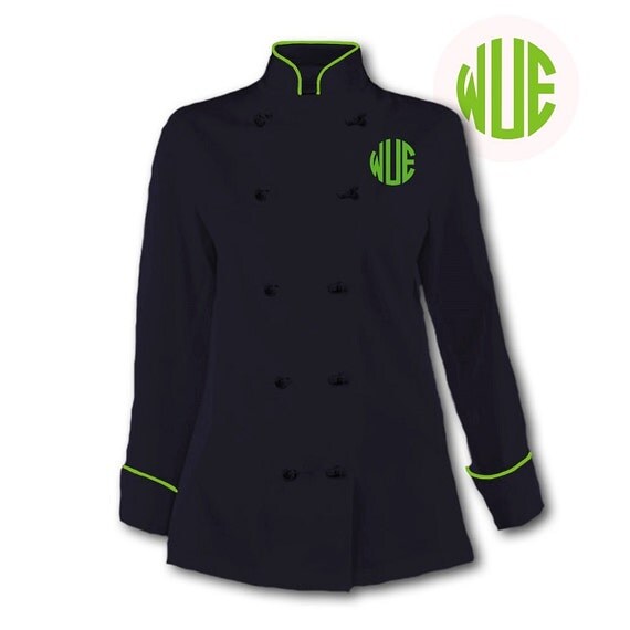 Womens Black Chef Coat With Lime Green Piping By Oneuniformstore 4735