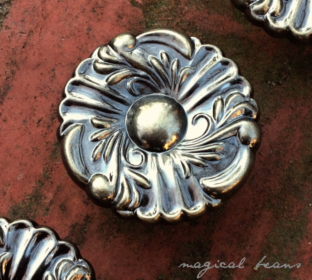 Antique Brass Pull, French Provincial Knob, Restoration Hardware Haute Juice