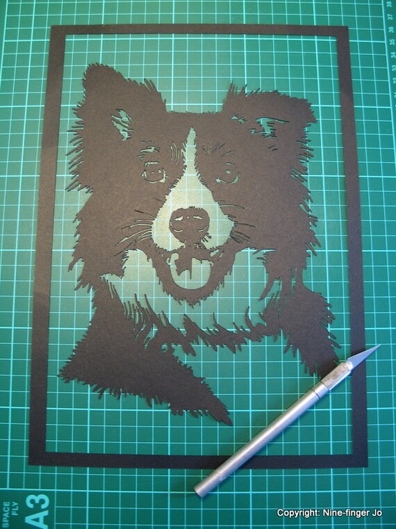 Download PERSONAL USE Paper Cut Template A4 Border Collie by ...