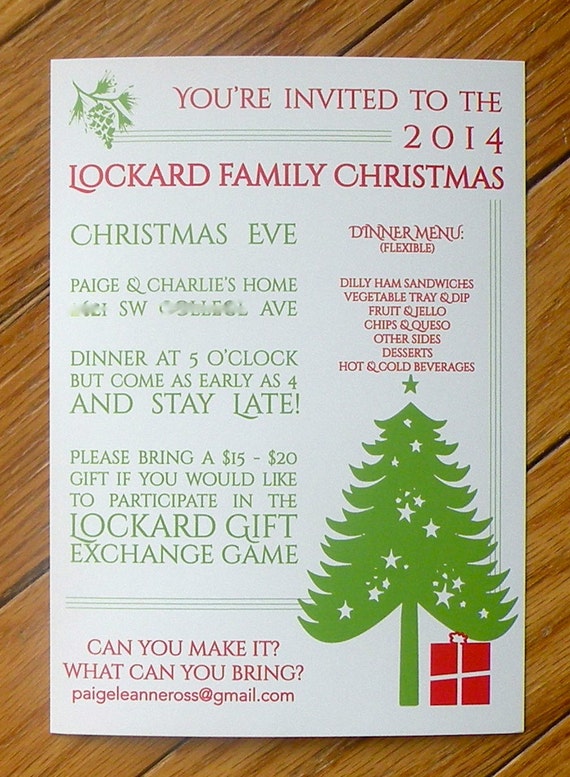 Christmas Eve Invitations Free 3