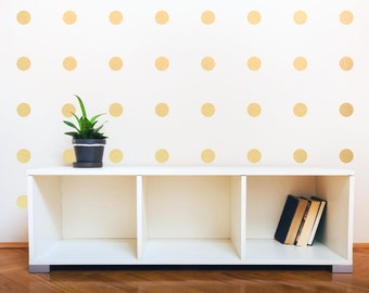 Gold polka dots wall decal nursery living room bedroom kid's playroom bathroom kitchen pattern wall decal