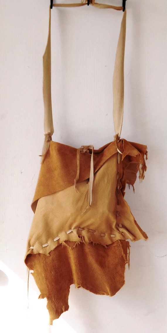 Buckskin Leather Shoulder Bag- Native American Style Buckskin and ...