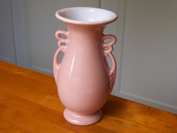 Abingdon Pottery Pink Vase 1940s Cottage Chic Ceramic 7843