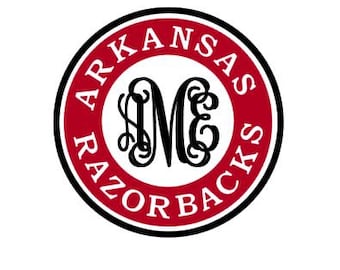 Arkansas Razorbacks Monogram instant download file for cutting machines - SVG DXF EPS ps studio3 studio (monogram font sold separately)