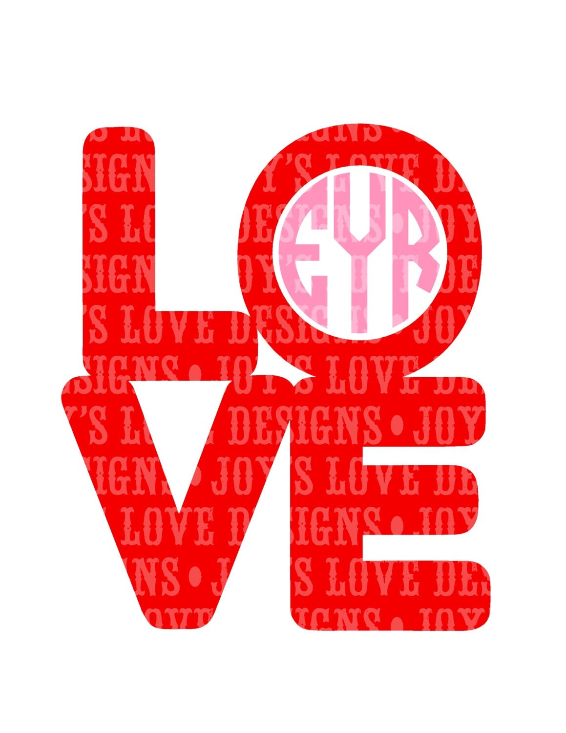 Download Love Monogram Frame SVG and DXF Digital Download
