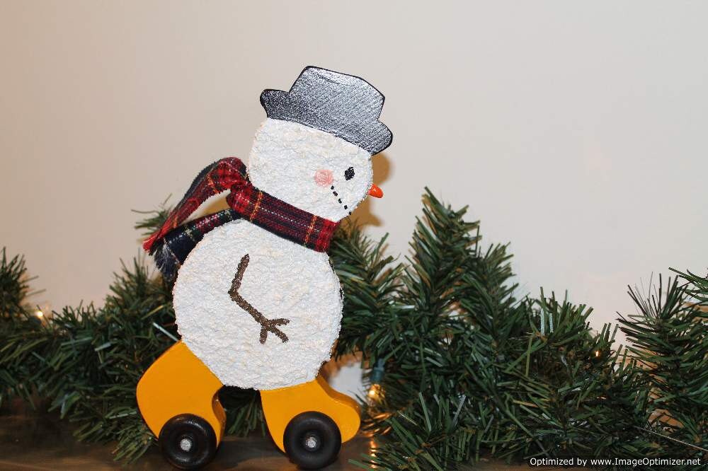 Wood Rolling Snowman